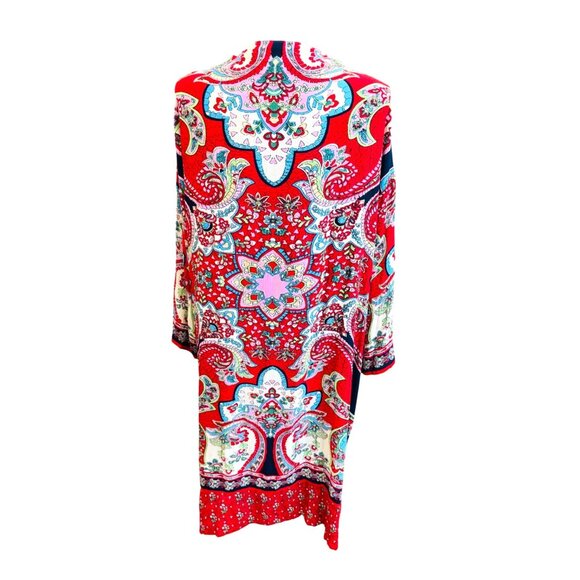 Altard State Paisley Boho Retro Hippie Duster Kimono Cardigan Multicolor Casual - Picture 2 of 8
